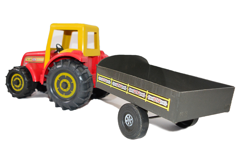 Carreta Com Mini Pá Carregadeira Brinquedo Infantil Colorido